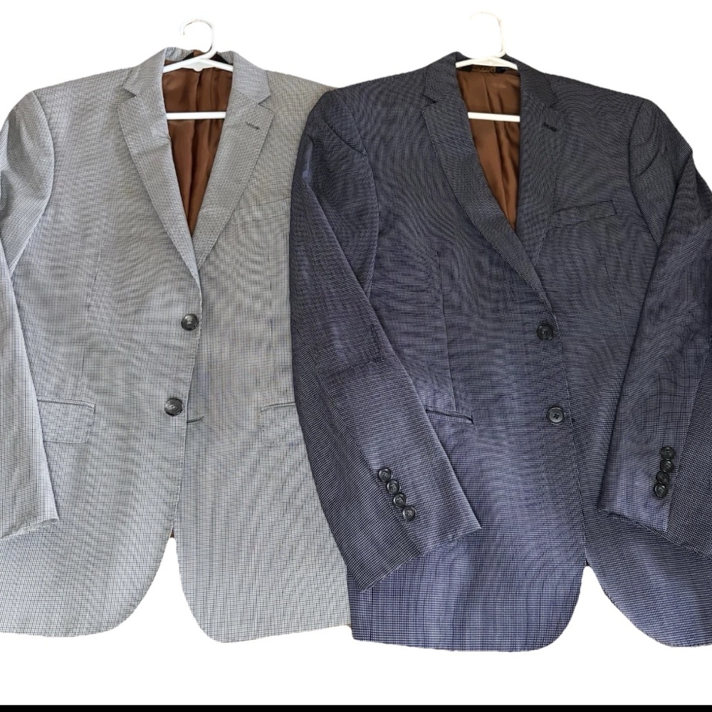 Lot (2) Jos A Bank Joseph 100% Wool Slim Fit Blazer Jacket 
Men's 39R